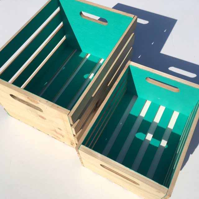 CRATE, Slatted - Aqua (Medium 36x48x38cm H) or CRA0041 - CRATE, Small Slatted - Aqua (Small 30x40x20cm H)